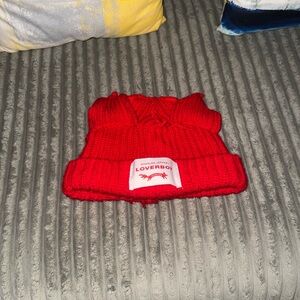 Red Charles Jeffrey Loverboy Knit Beanie